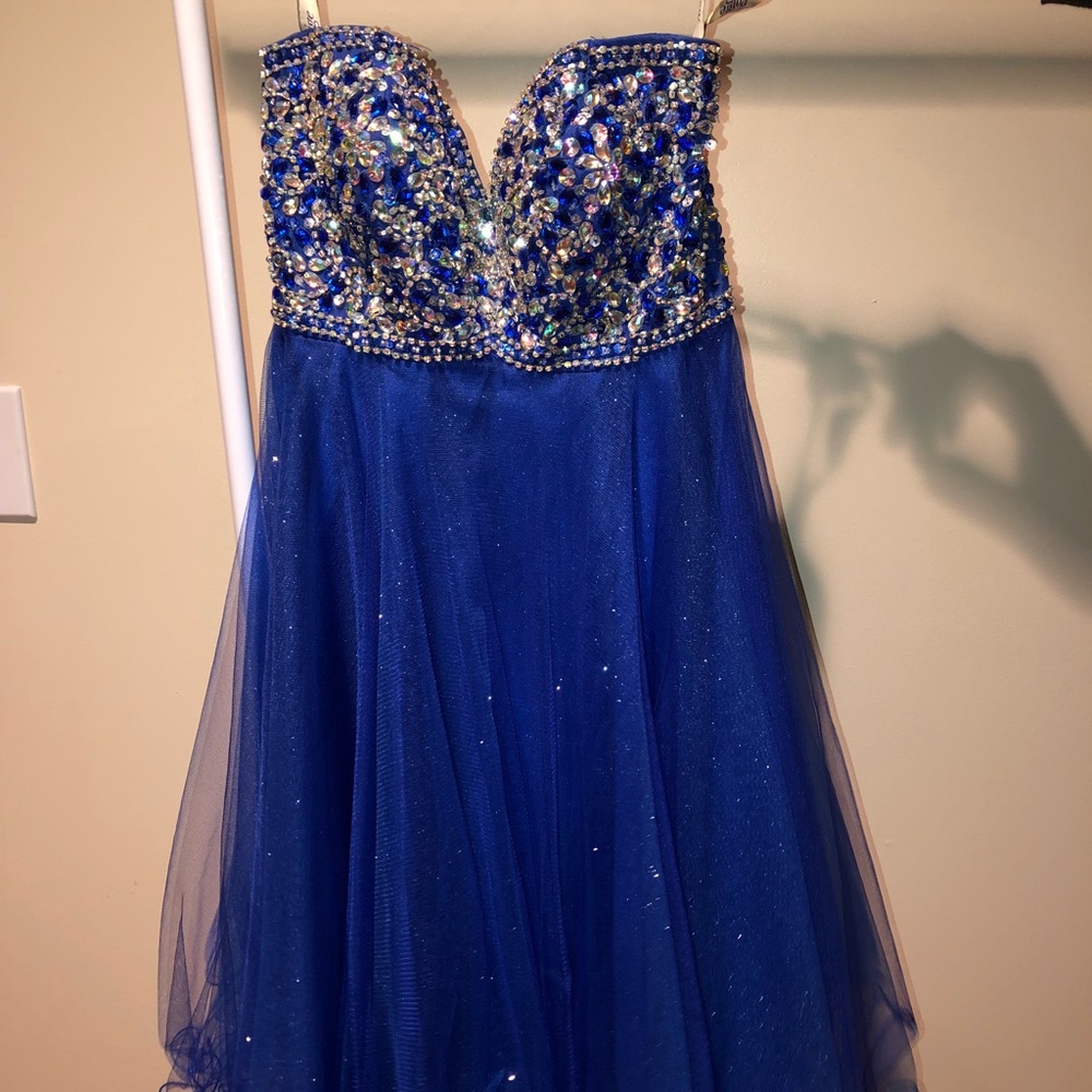 Royal Blue Short Strapless Prom/Sweet 16 Dress